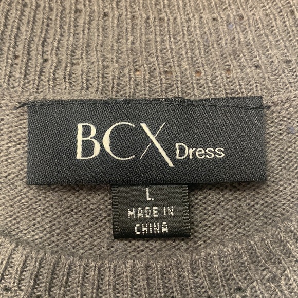 BCX Dress Juniors Gray 100% Acrylic A-Line Cable Knit Sweater Dress Size Large - Picture 6 of 8